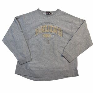 Vintage 90s Boston Bruins CCM Crewneck Sweatshirt NHL Hockey Gray